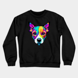 Funky Pop Art Dog Head Crewneck Sweatshirt